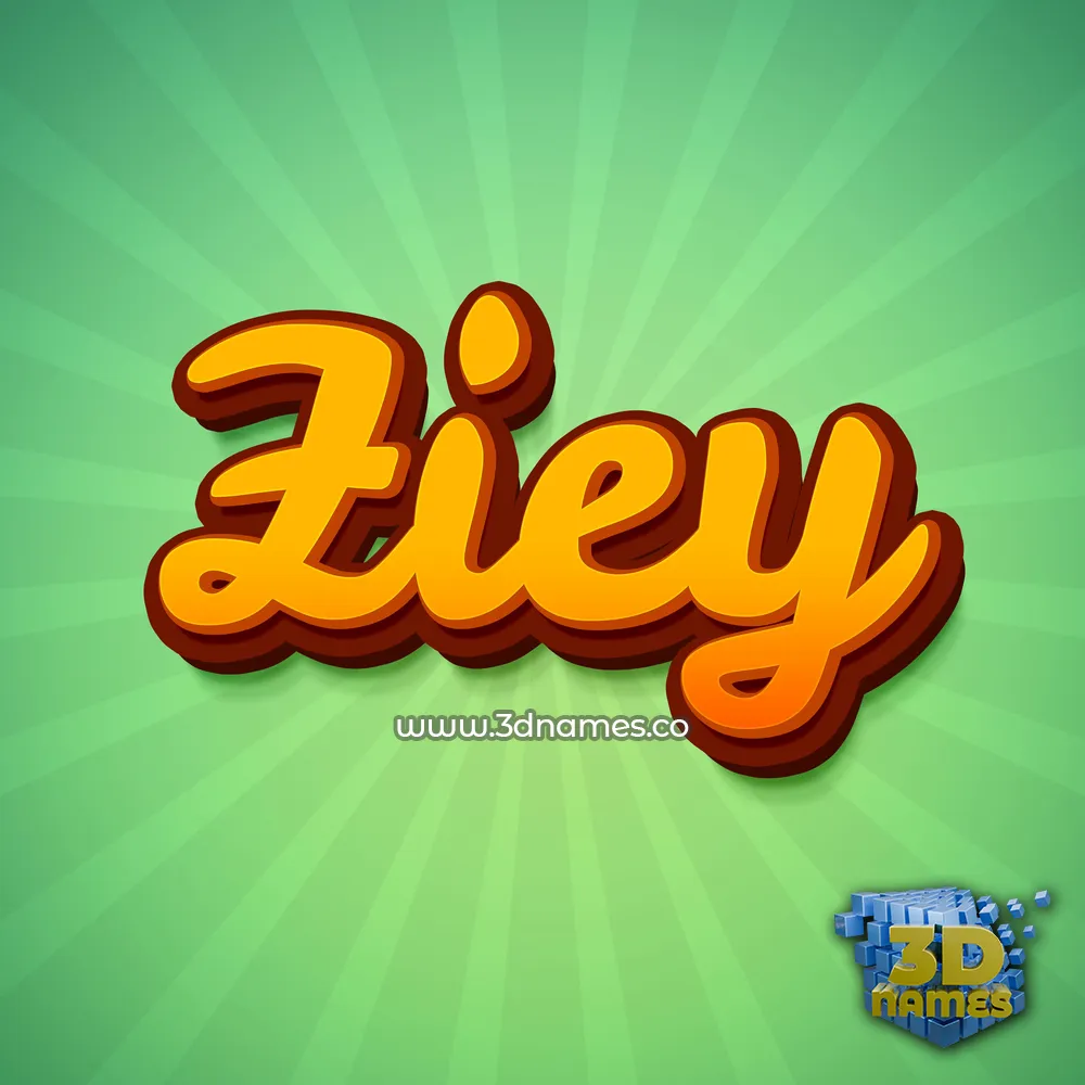 ziey in Green Rays style - 3D name wallpaper
