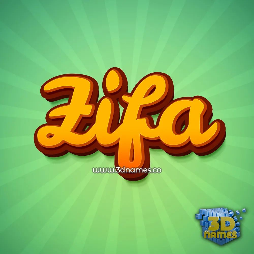 zifa in Green Rays style - 3D name wallpaper