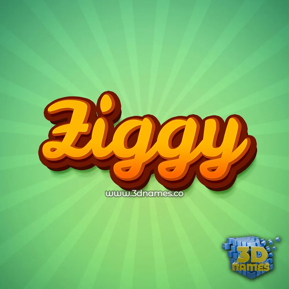 ziggy in Green Rays style - 3D name wallpaper