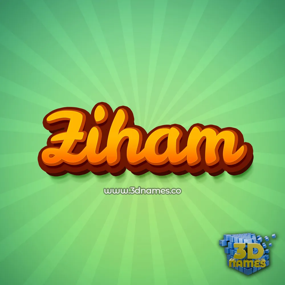ziham in Green Rays style - 3D name wallpaper
