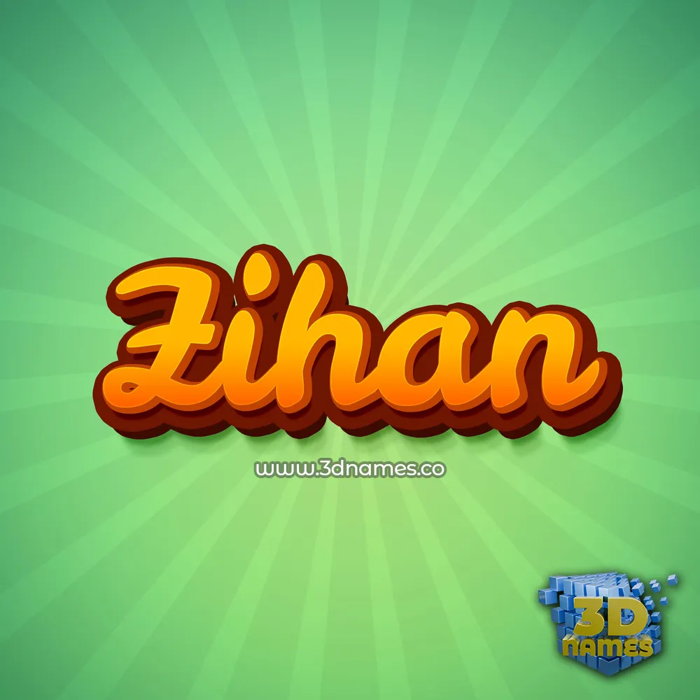 zihan in Green Rays style - 3D name wallpaper