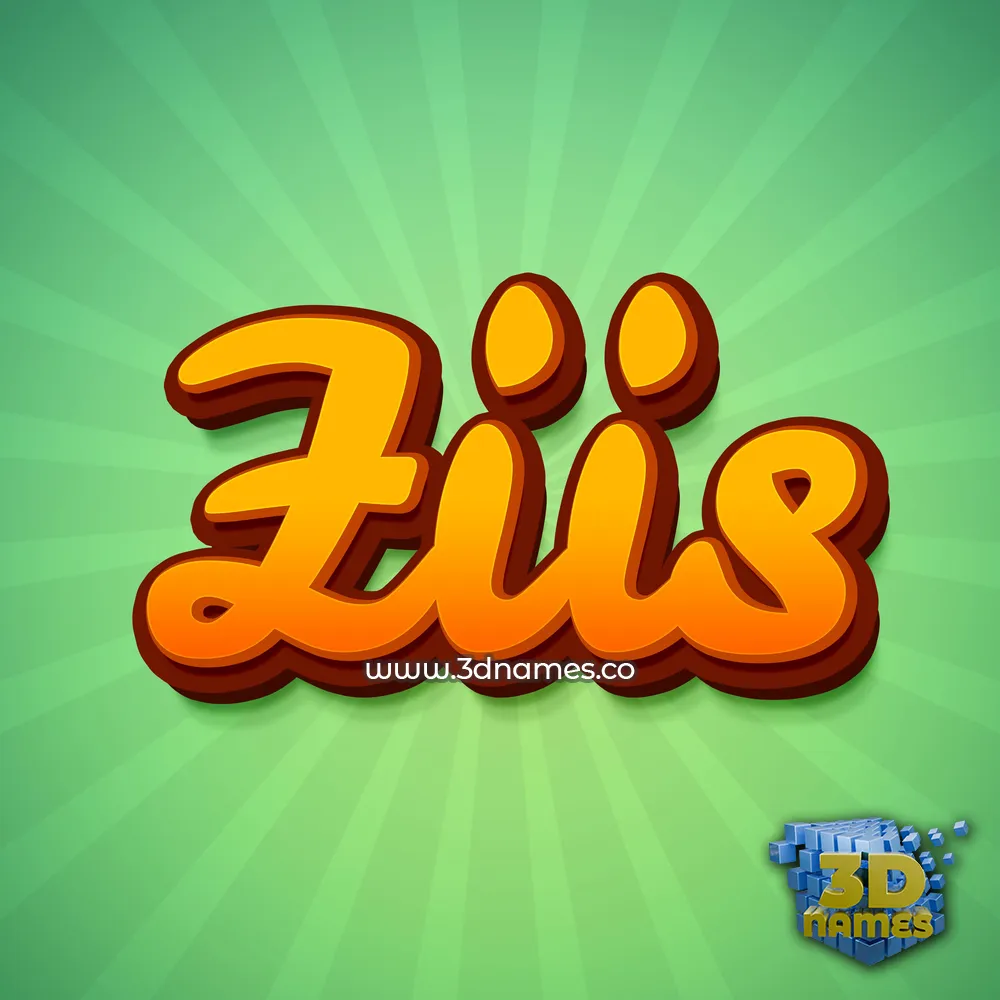ziis in Green Rays style - 3D name wallpaper