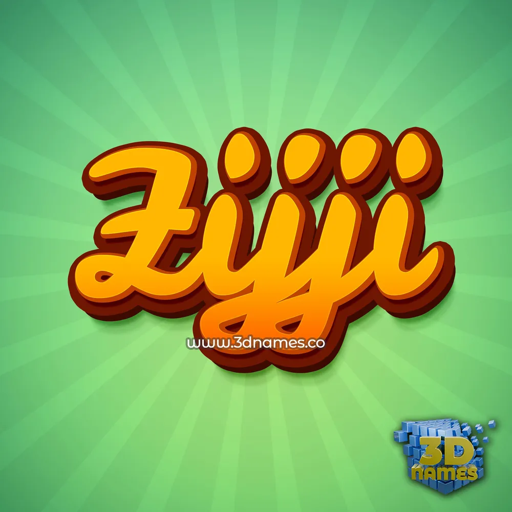zijji in Green Rays style - 3D name wallpaper