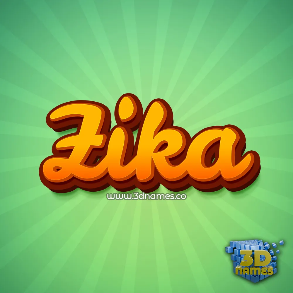 zika in Green Rays style - 3D name wallpaper