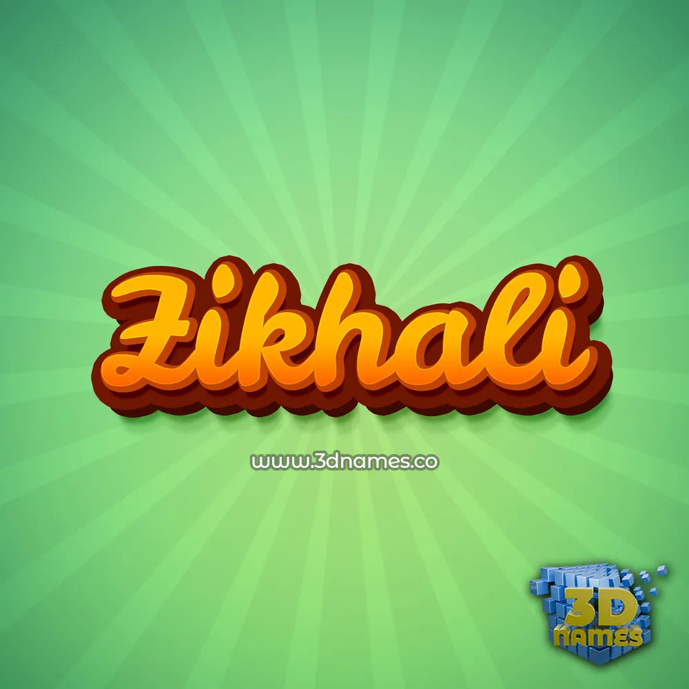 zikhali in Green Rays style - 3D name wallpaper