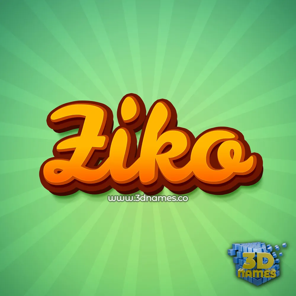ziko in Green Rays style - 3D name wallpaper