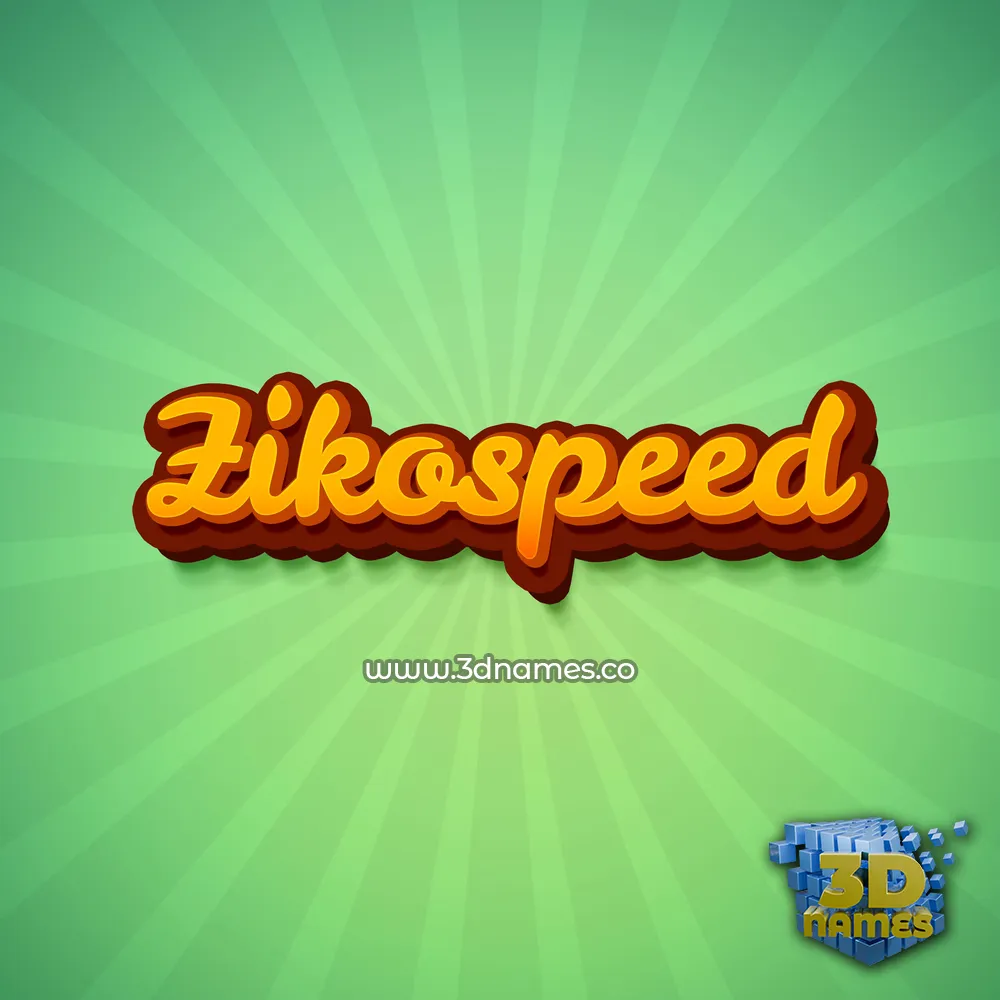 zikospeed in Green Rays style - 3D name wallpaper
