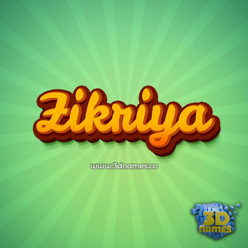 zikriya in Green Rays style - 3D name wallpaper