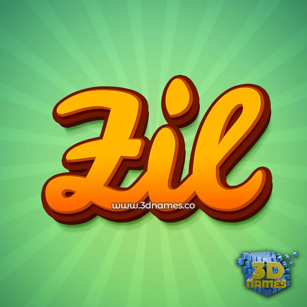 zil in Green Rays style - 3D name wallpaper