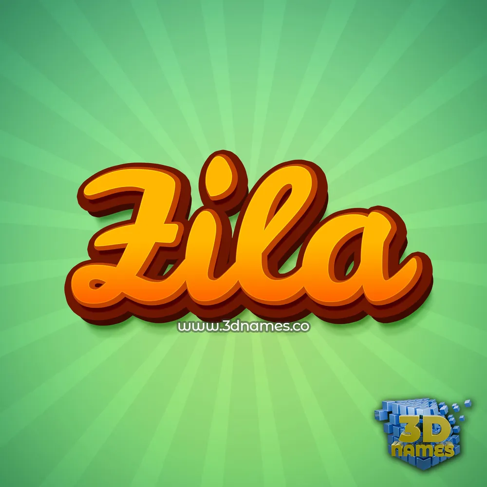 zila in Green Rays style - 3D name wallpaper