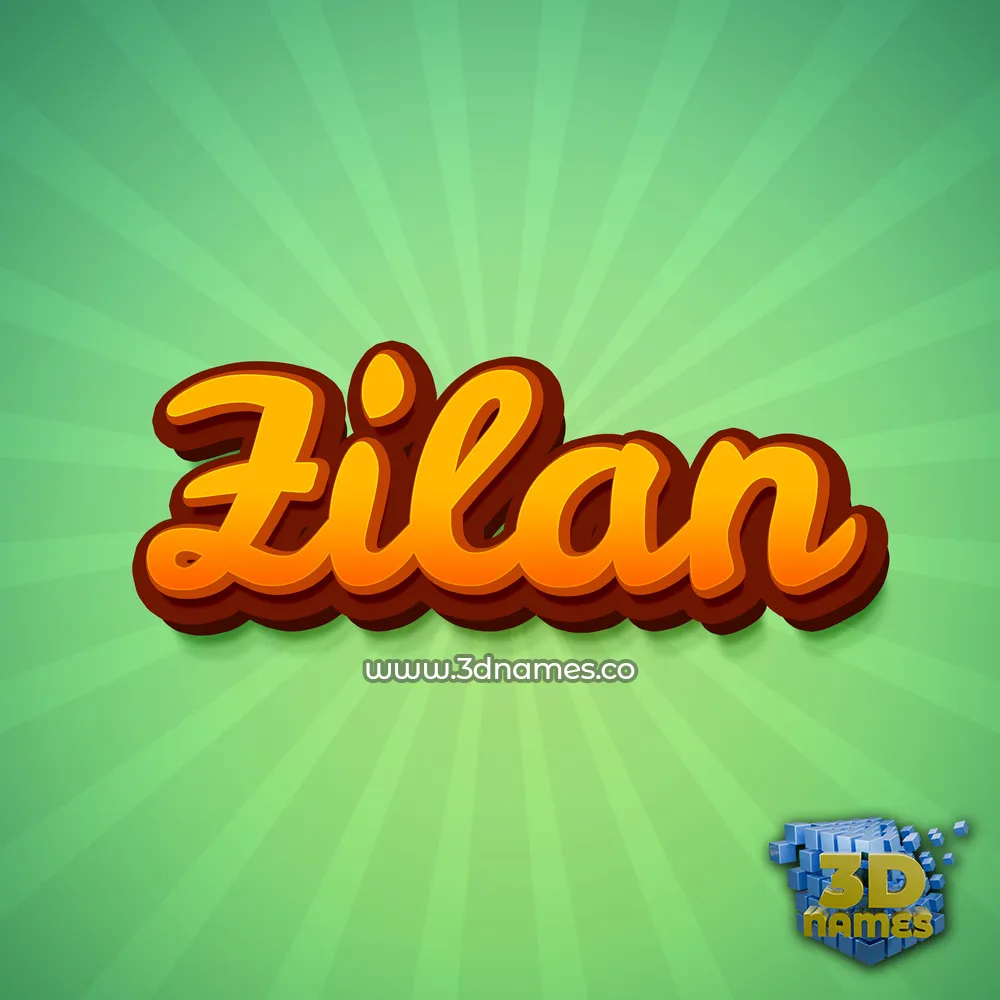 zilan in Green Rays style - 3D name wallpaper