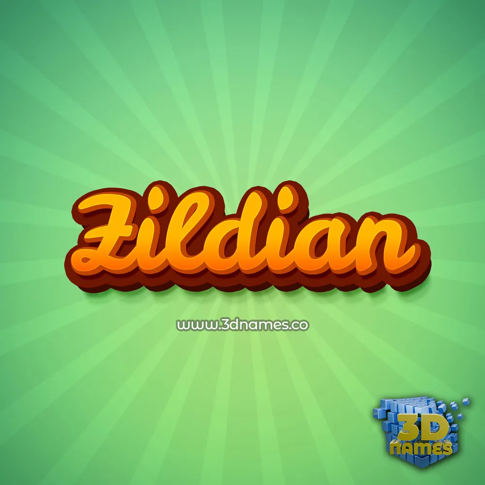 zildian in Green Rays style - 3D name wallpaper