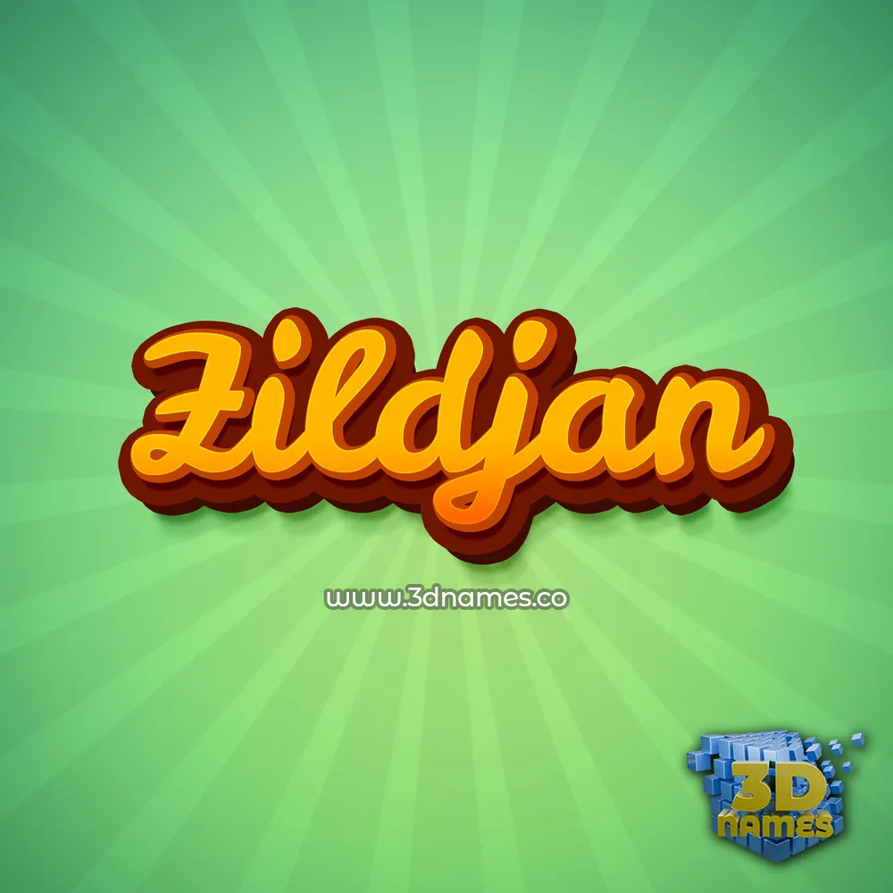 zildjan in Green Rays style - 3D name wallpaper