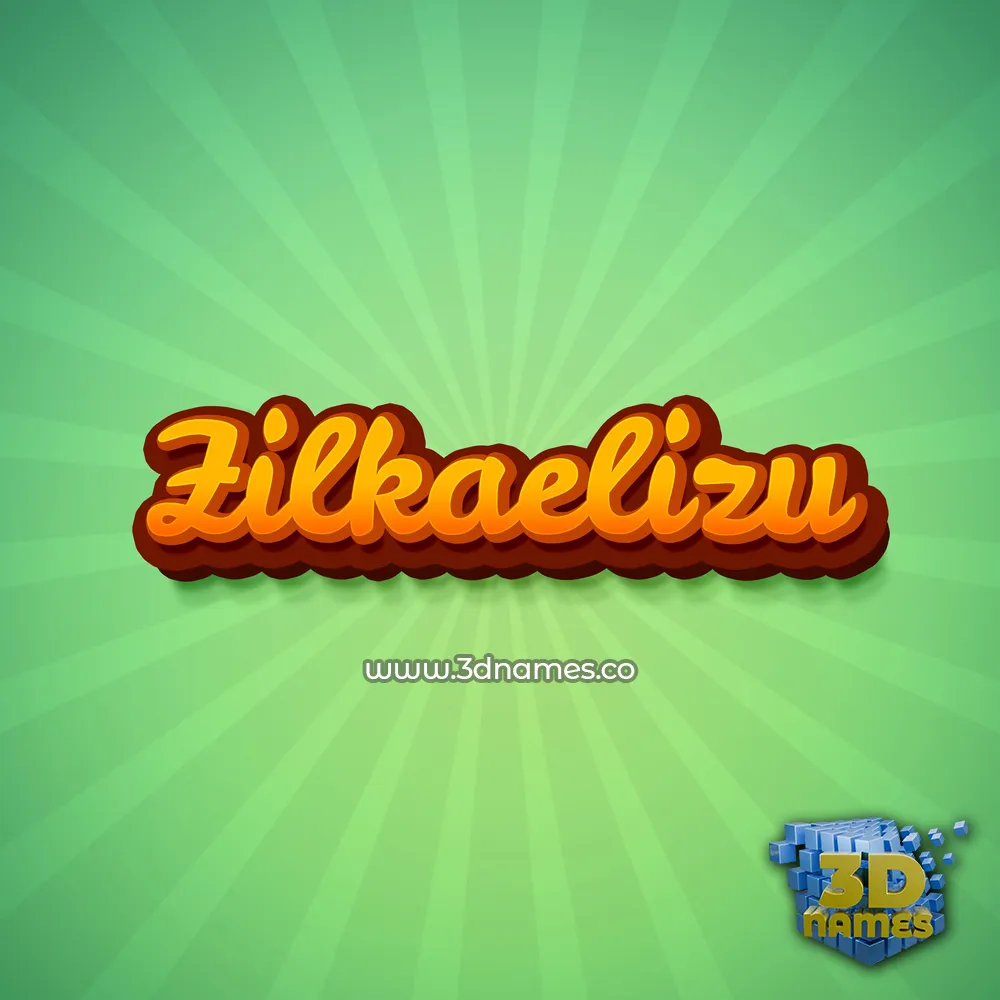 zilkaelizu in Green Rays style - 3D name wallpaper