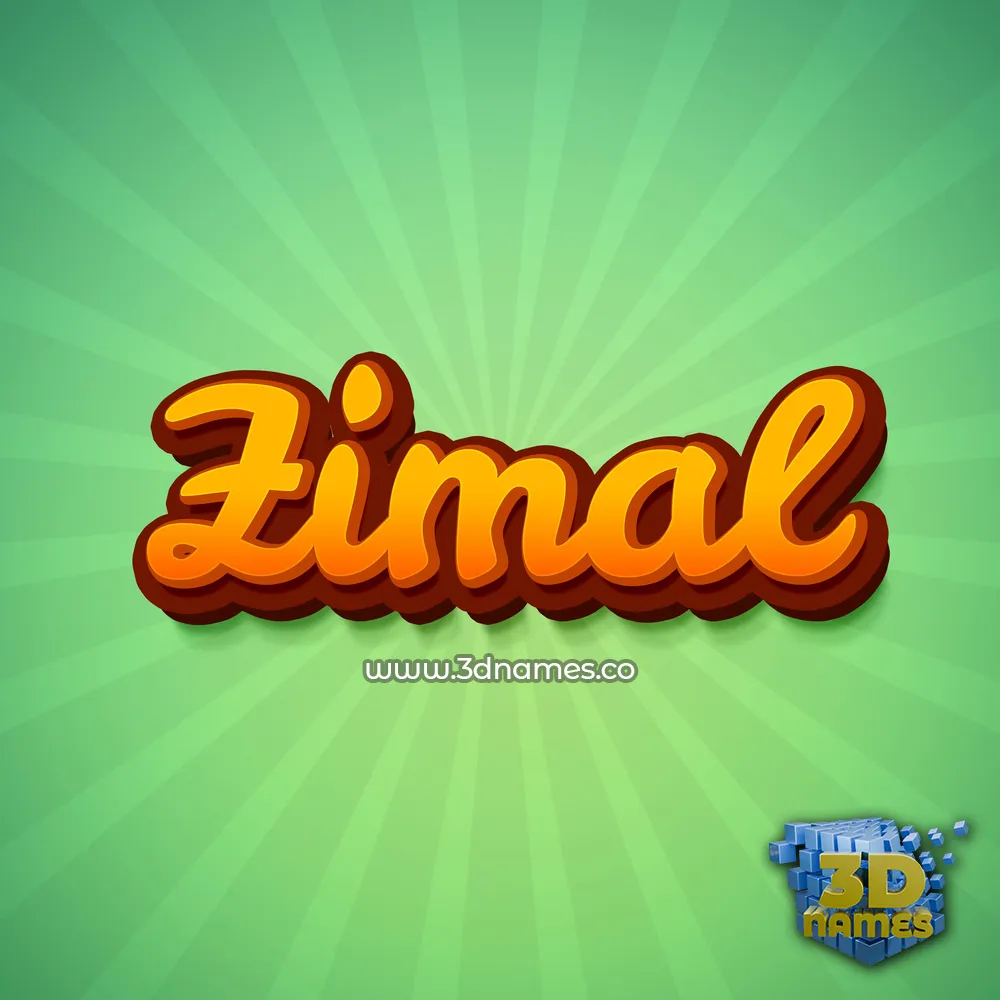 zimal in Green Rays style - 3D name wallpaper