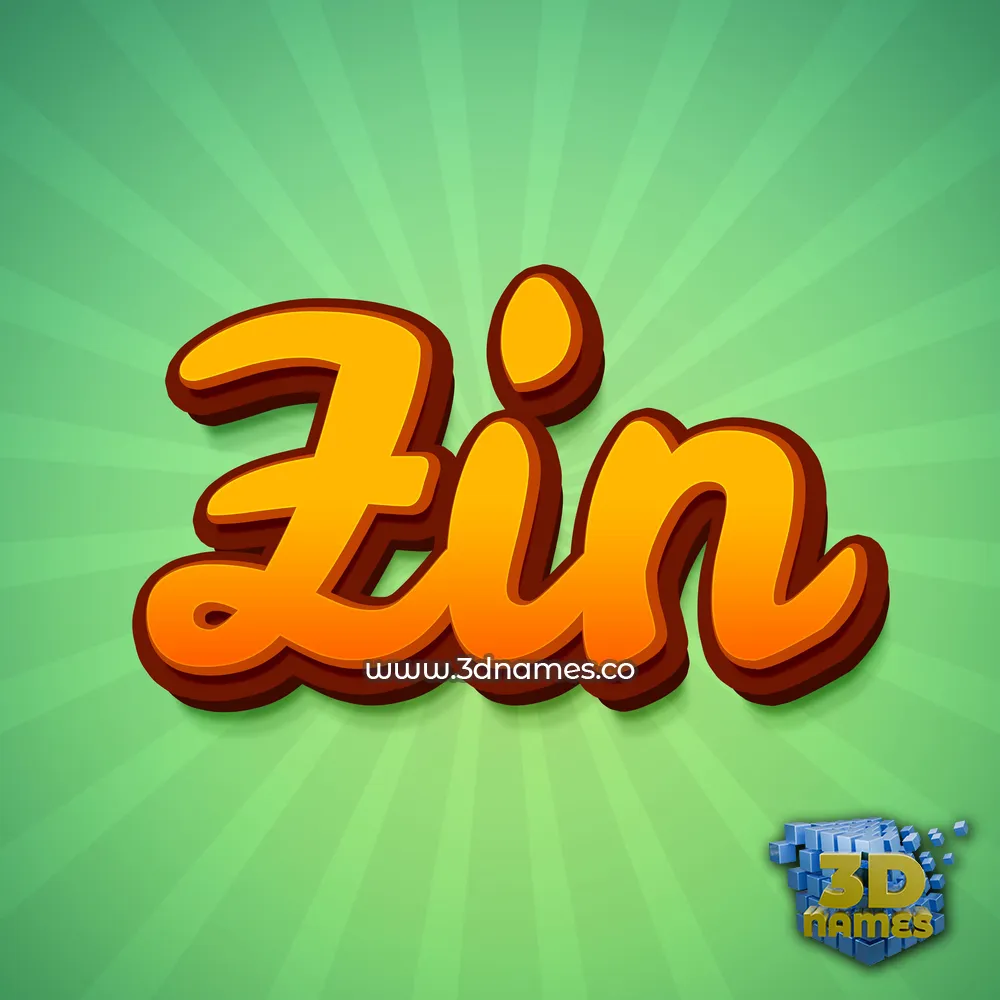 zin in Green Rays style - 3D name wallpaper