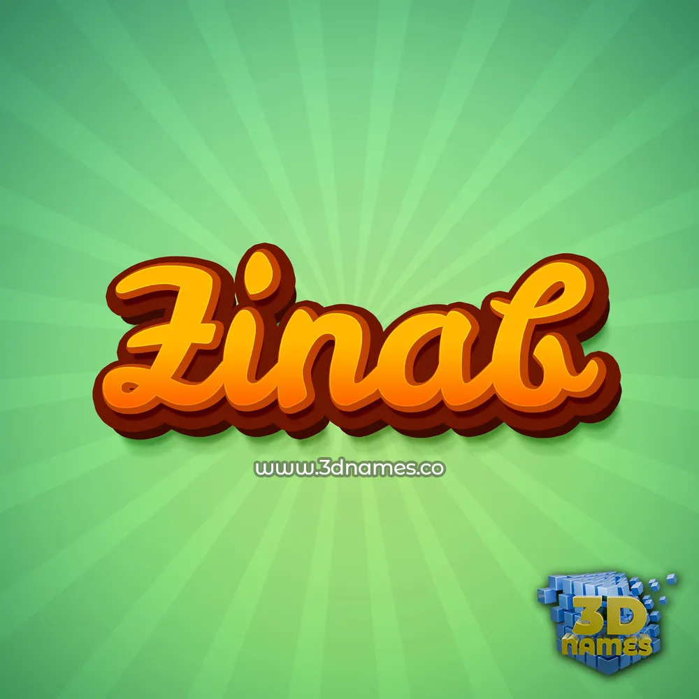 zinab in Green Rays style - 3D name wallpaper