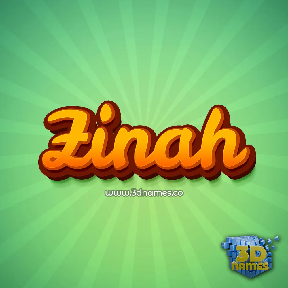 zinah in Green Rays style - 3D name wallpaper