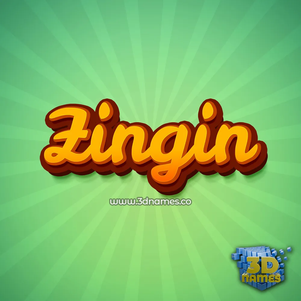 zingin in Green Rays style - 3D name wallpaper