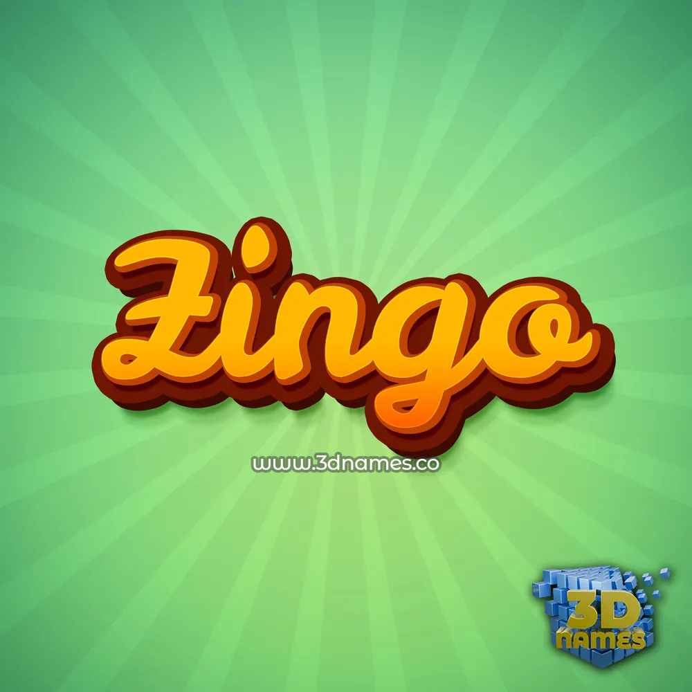 zingo in Green Rays style - 3D name wallpaper