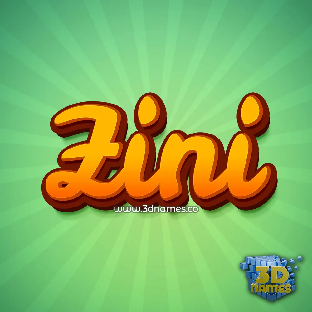 zini in Green Rays style - 3D name wallpaper
