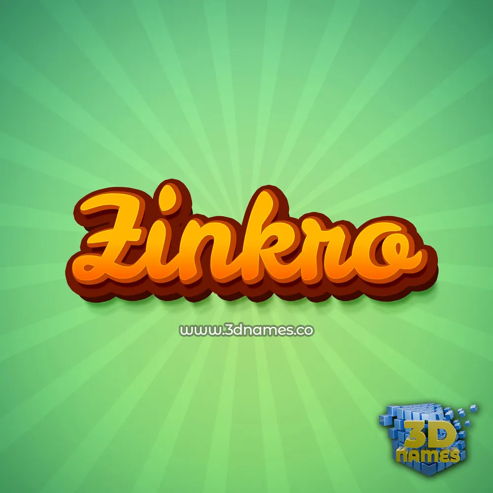zinkro in Green Rays style - 3D name wallpaper