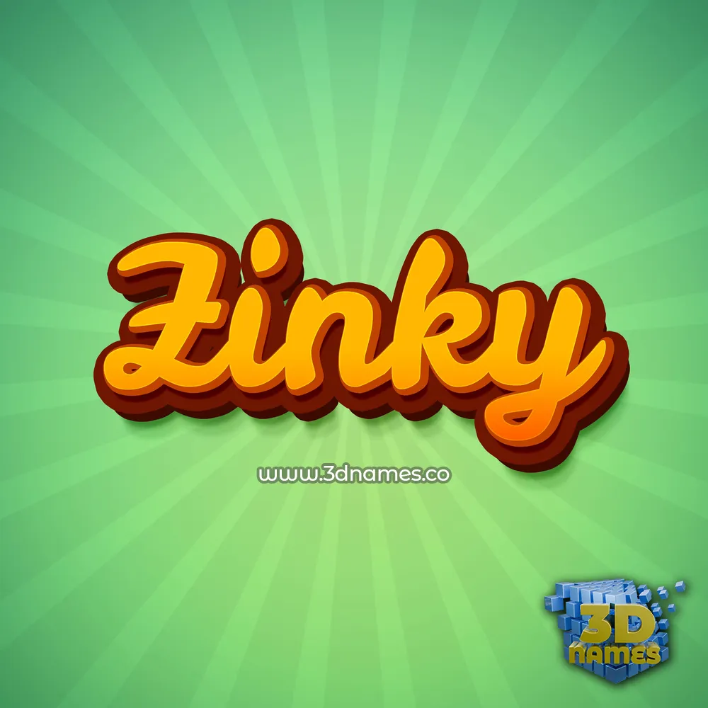 zinky in Green Rays style - 3D name wallpaper