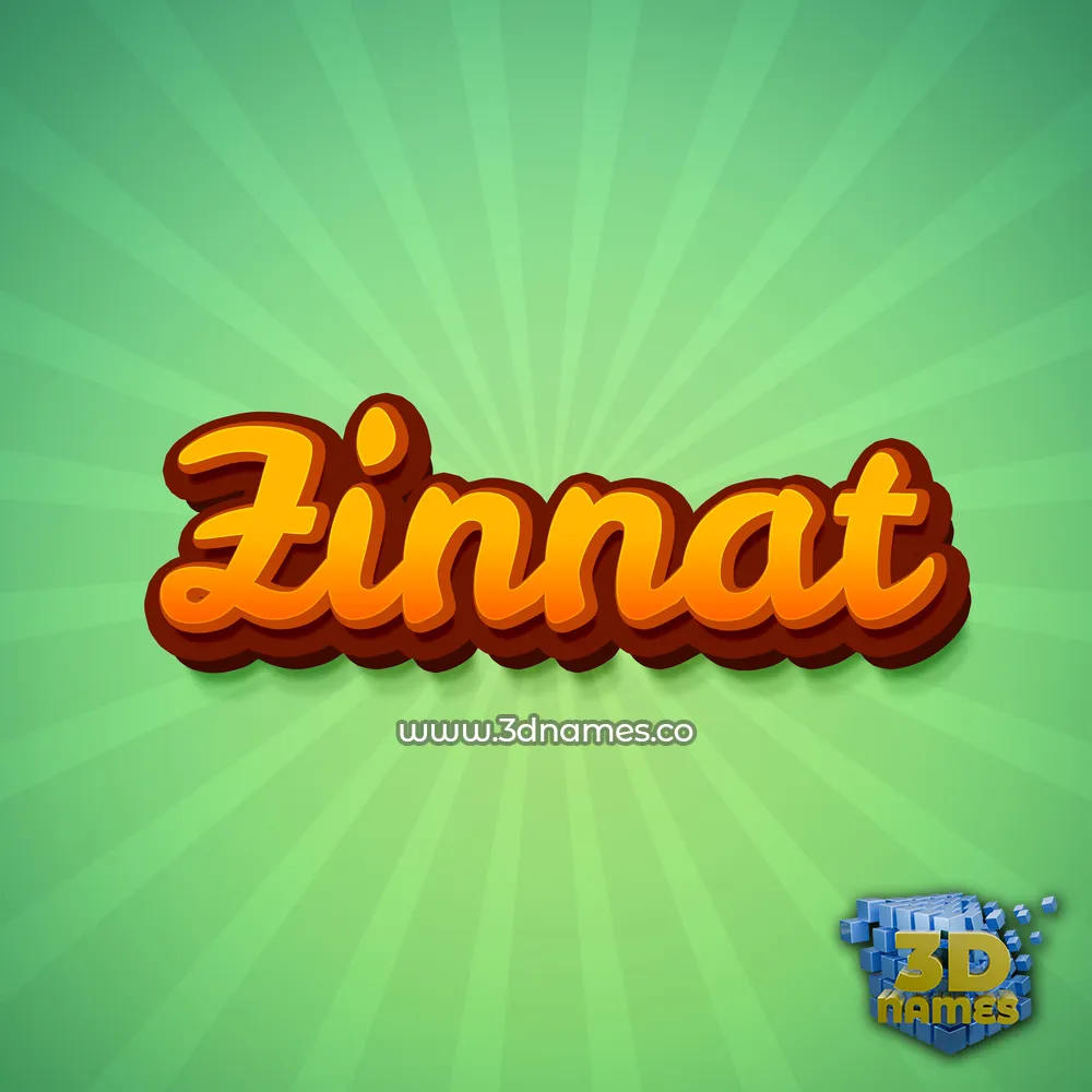 zinnat in Green Rays style - 3D name wallpaper