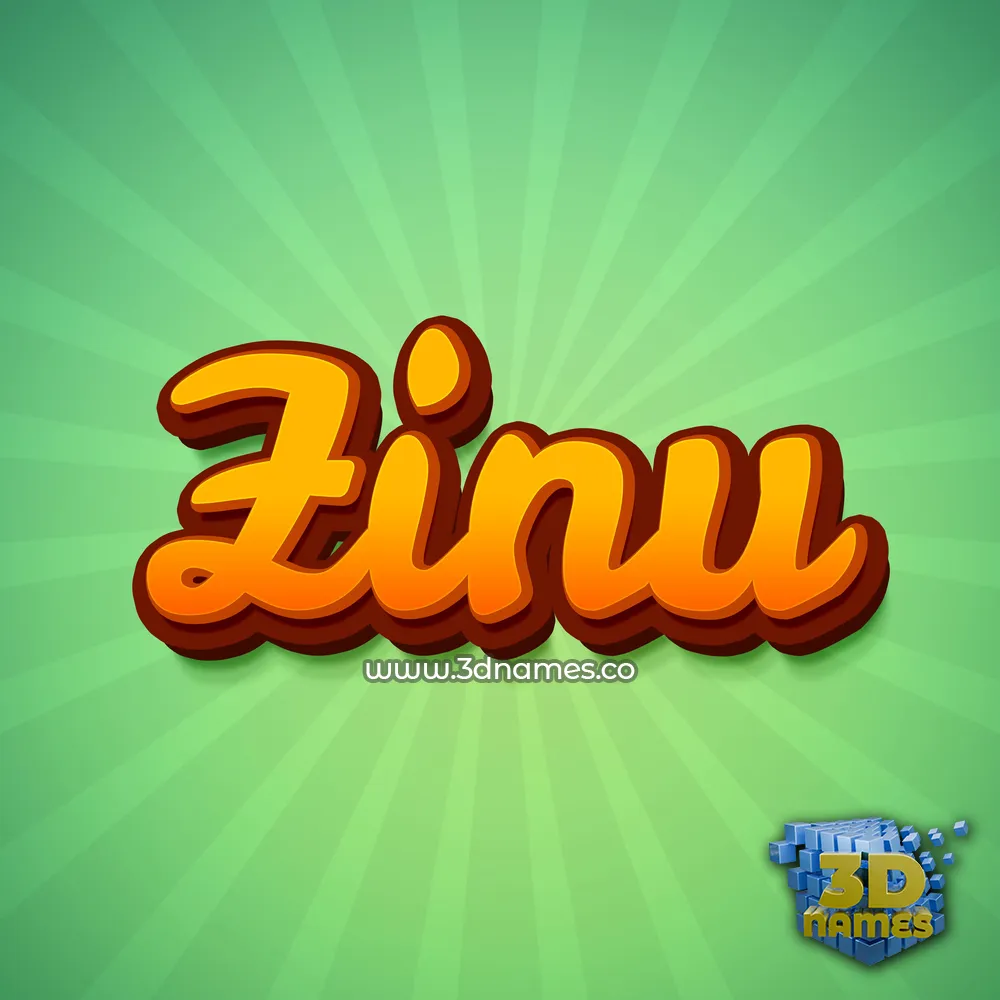 zinu in Green Rays style - 3D name wallpaper