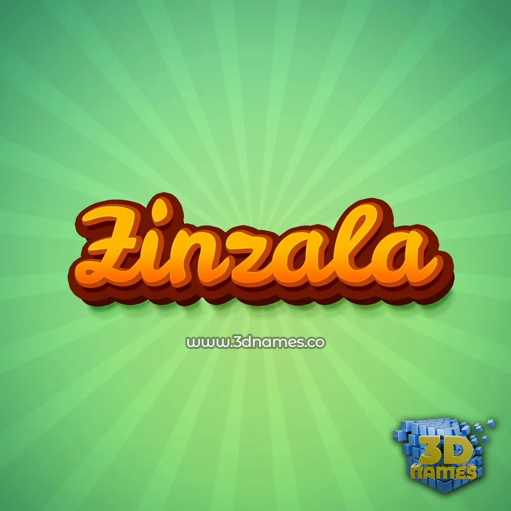 zinzala in Green Rays style - 3D name wallpaper