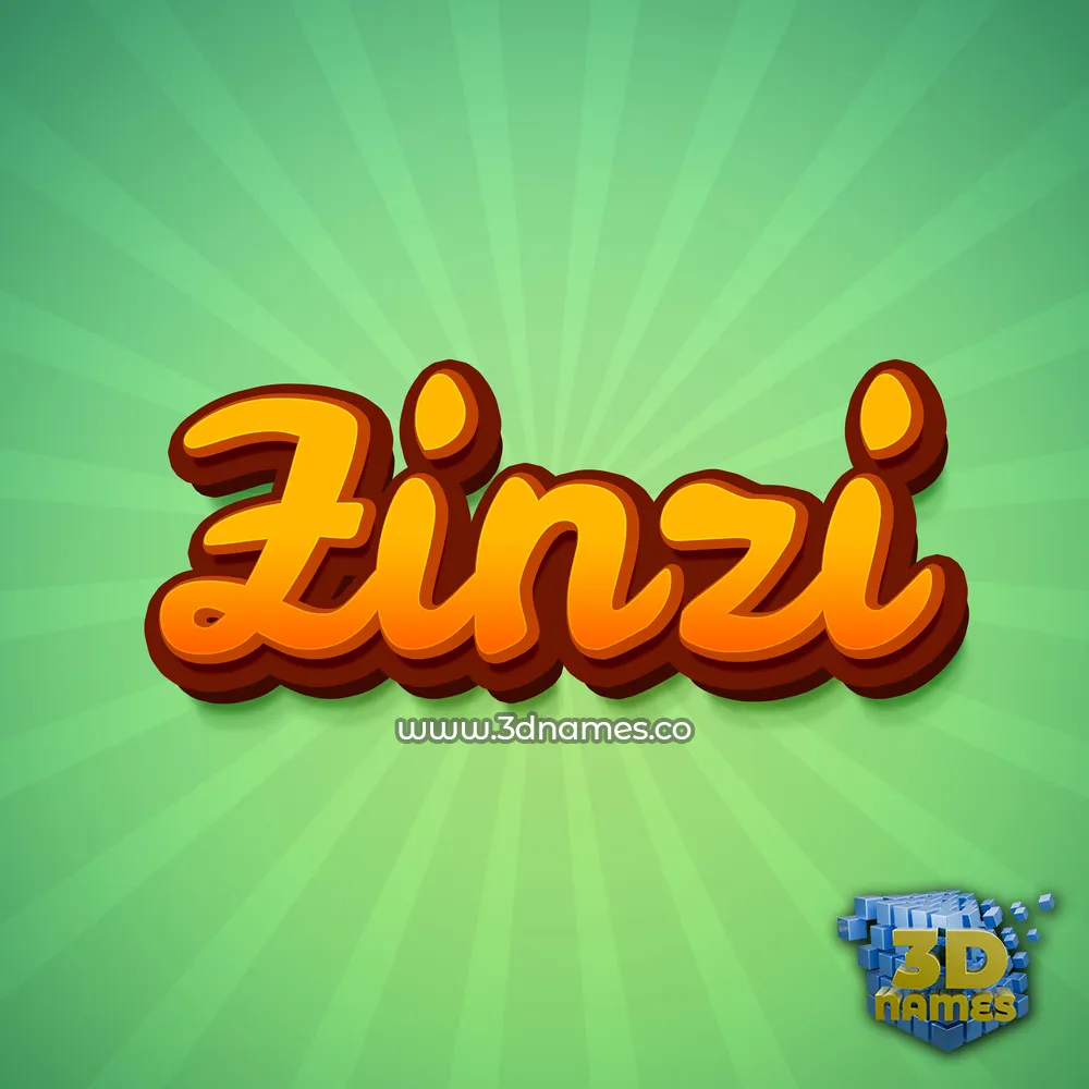 zinzi in Green Rays style - 3D name wallpaper