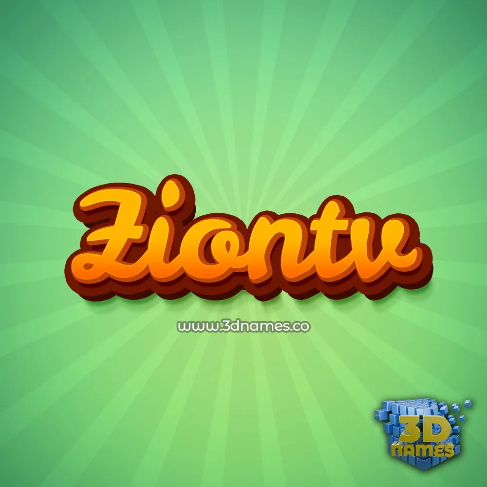 ziontv in Green Rays style - 3D name wallpaper