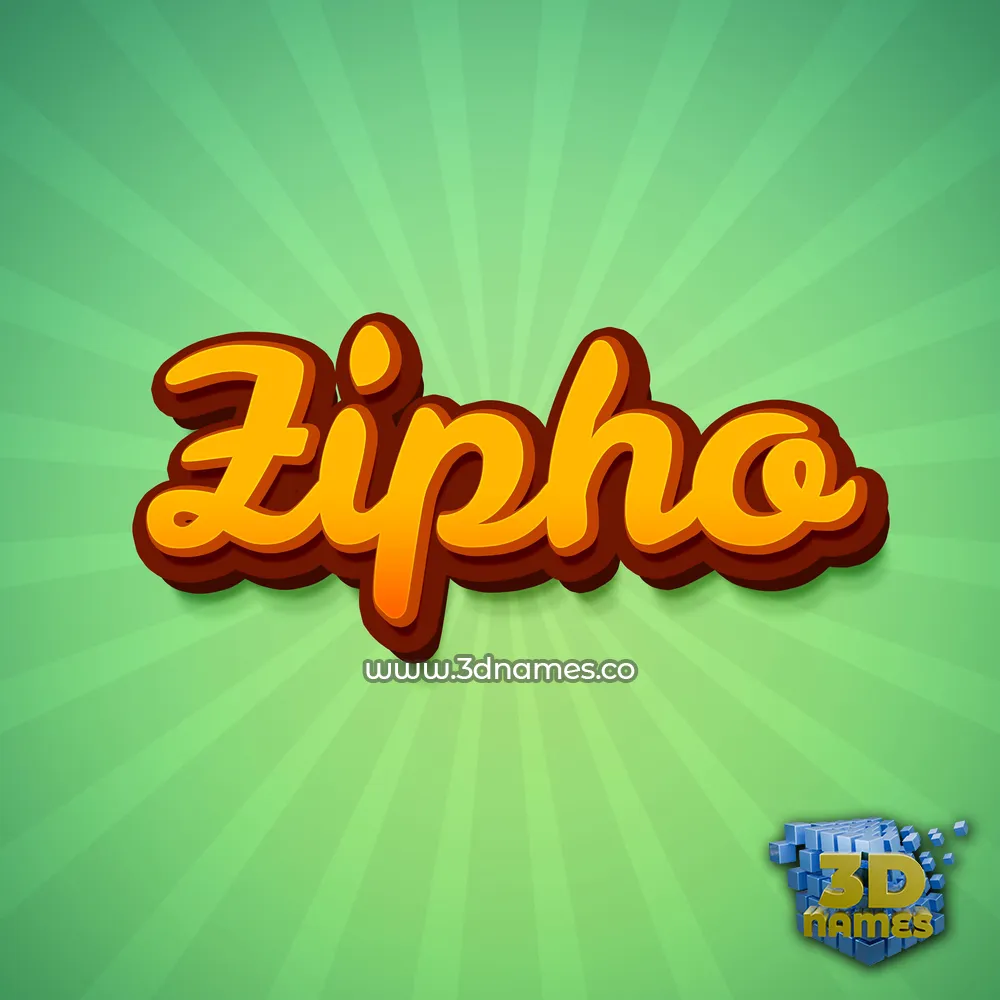 zipho in Green Rays style - 3D name wallpaper