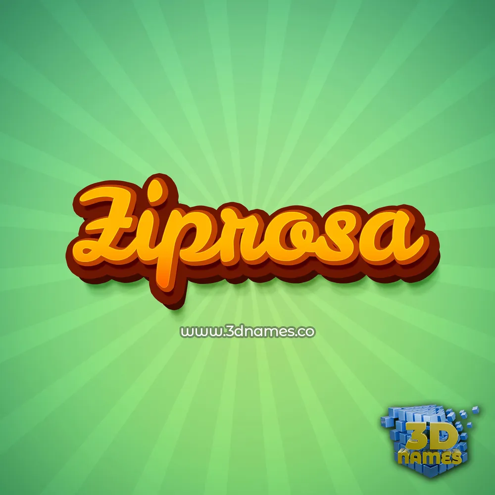 ziprosa in Green Rays style - 3D name wallpaper