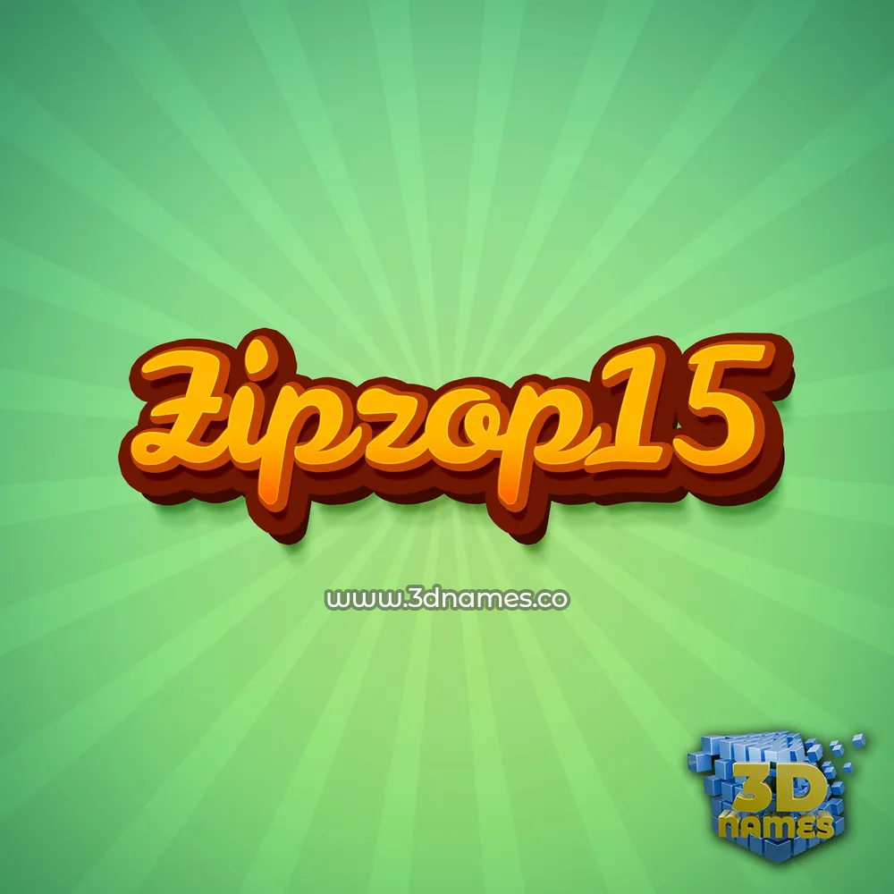 zipzop15 in Green Rays style - 3D name wallpaper