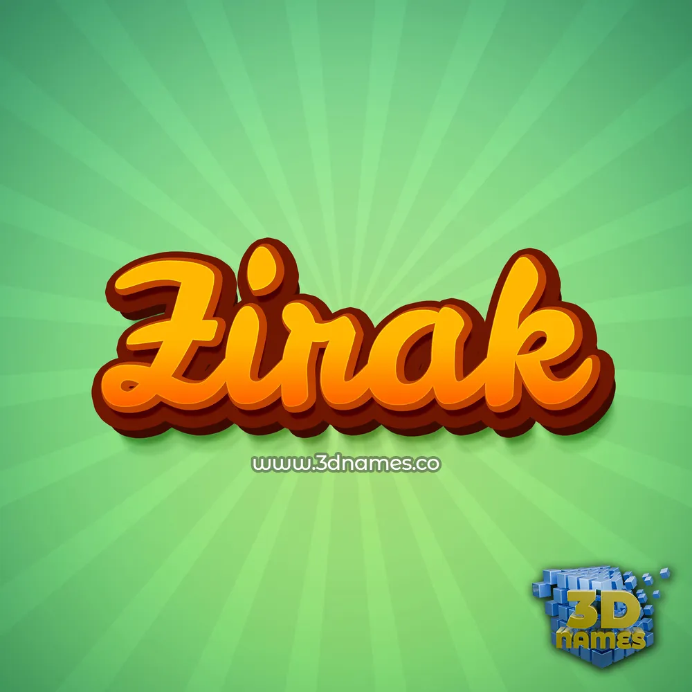 zirak in Green Rays style - 3D name wallpaper