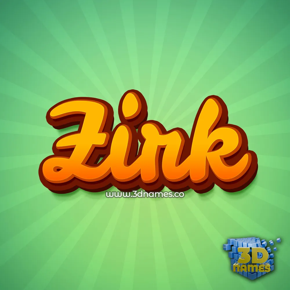 zirk in Green Rays style - 3D name wallpaper