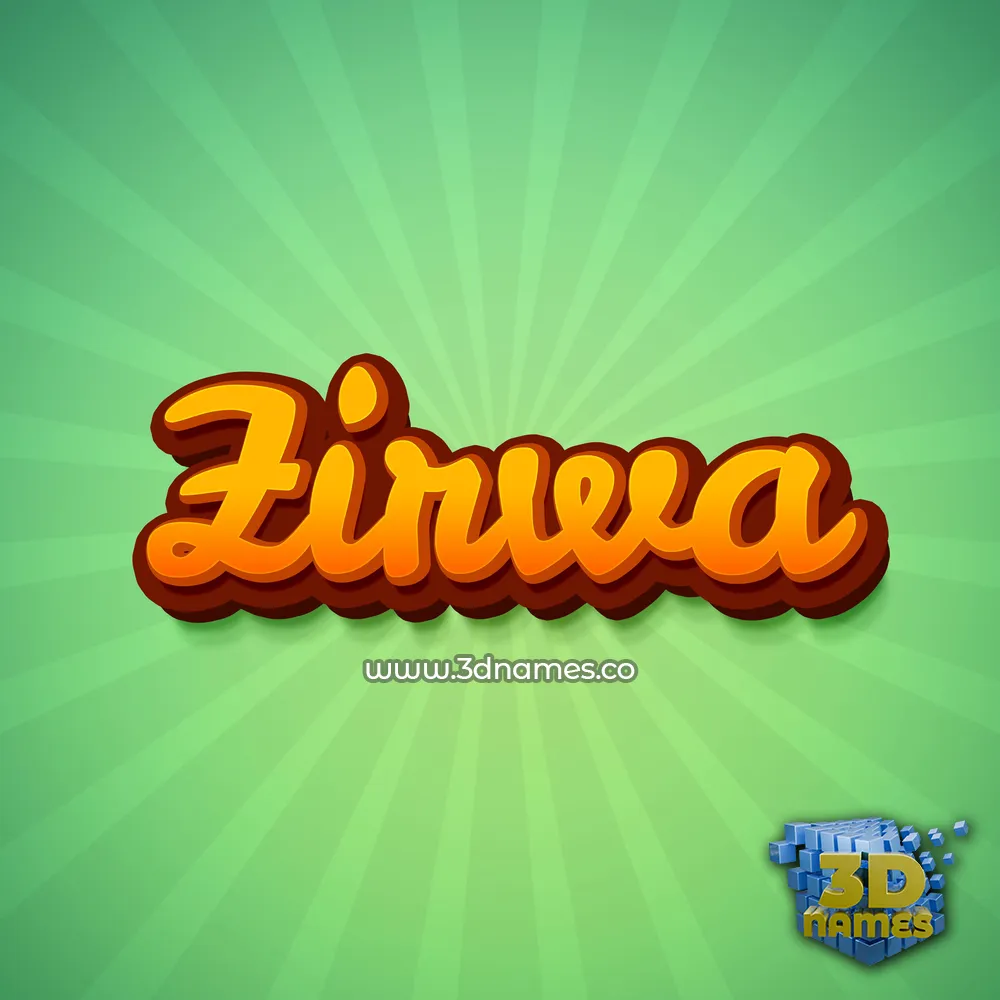 zirwa in Green Rays style - 3D name wallpaper