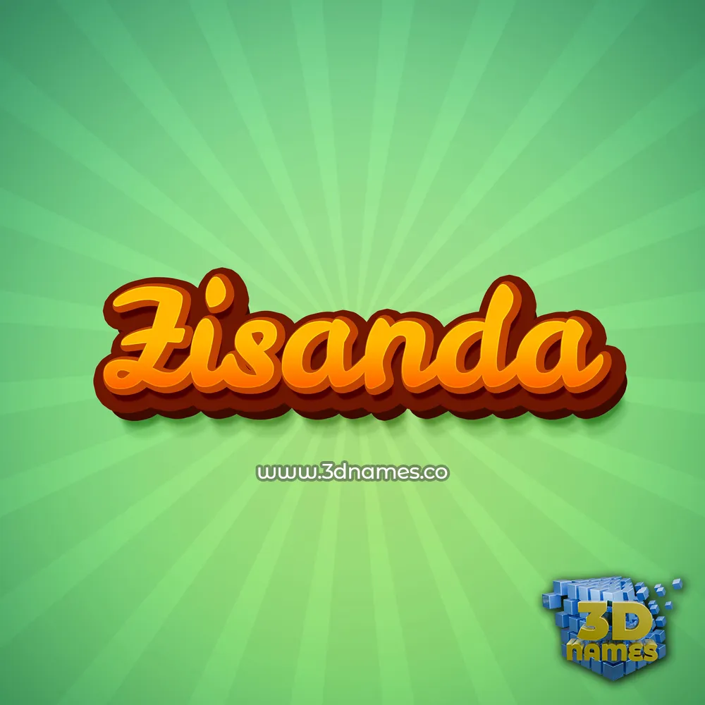 zisanda in Green Rays style - 3D name wallpaper