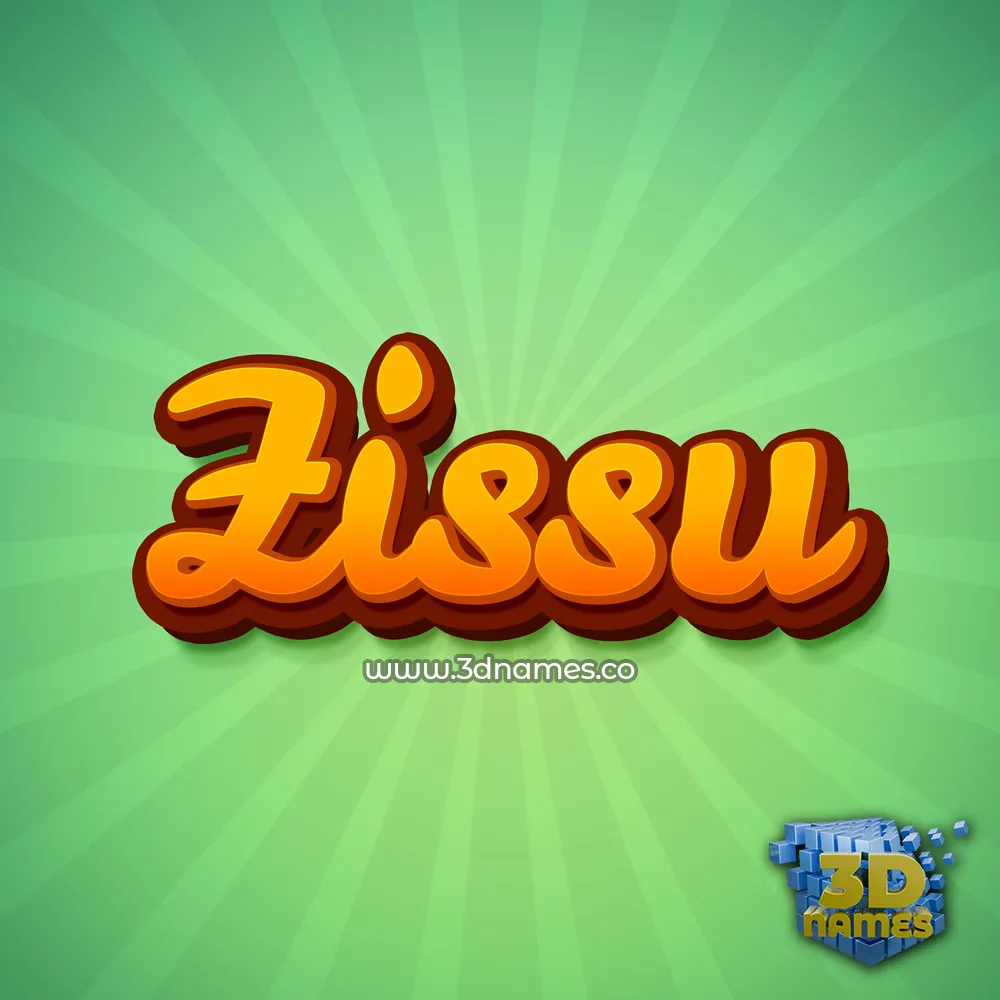 zissu in Green Rays style - 3D name wallpaper