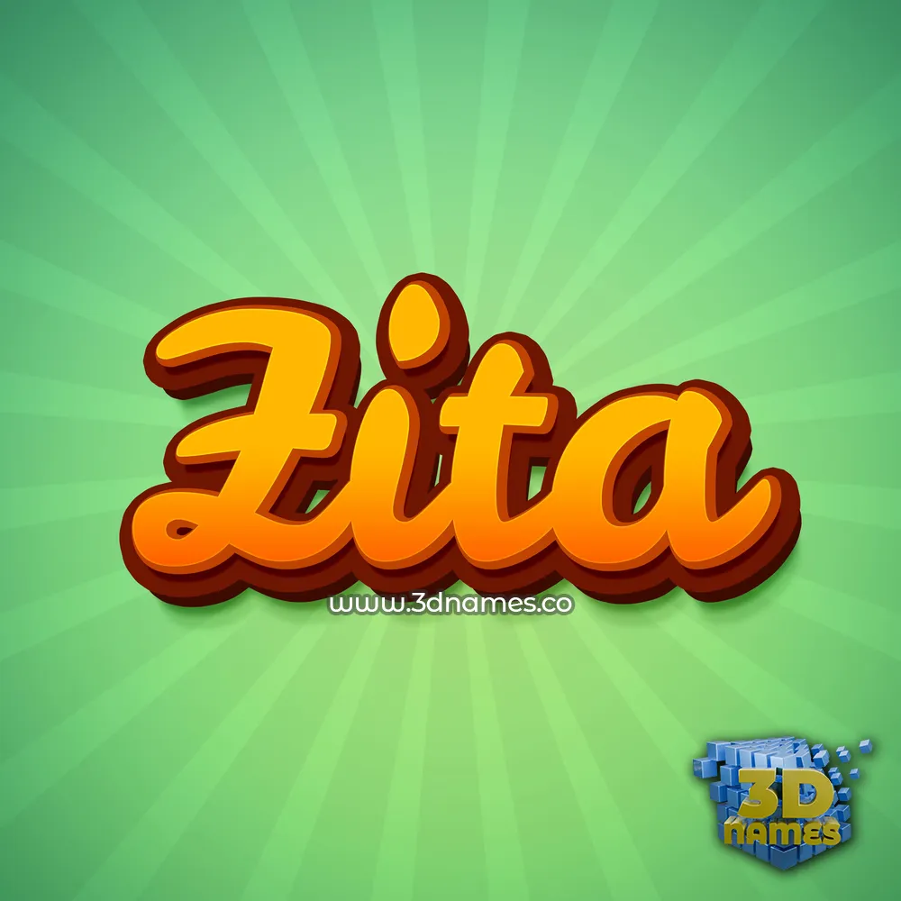 zita in Green Rays style - 3D name wallpaper