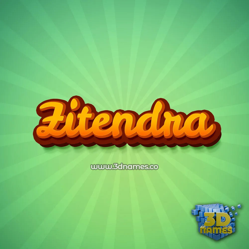 zitendra in Green Rays style - 3D name wallpaper