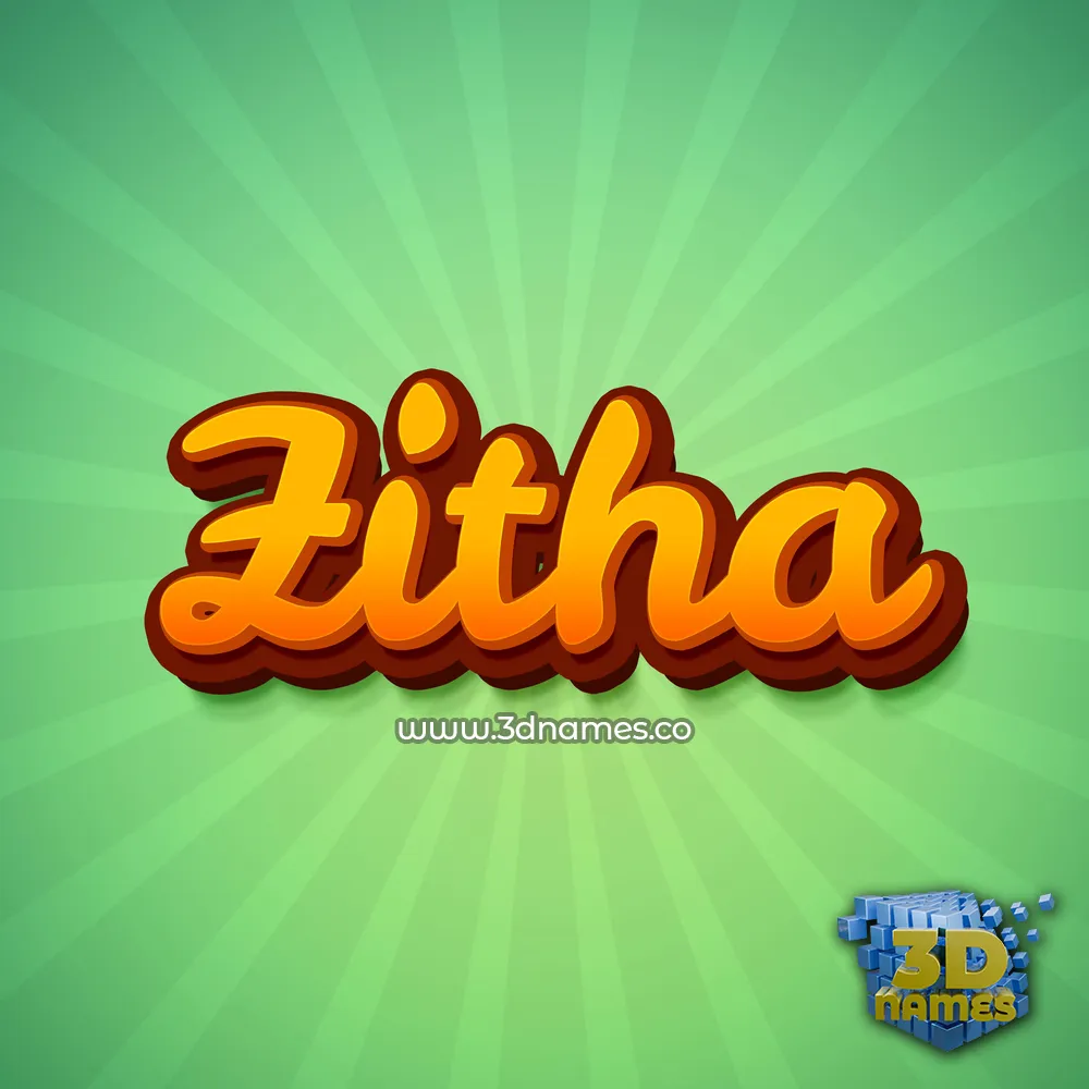 zitha in Green Rays style - 3D name wallpaper