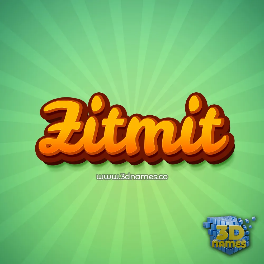 zitmit in Green Rays style - 3D name wallpaper