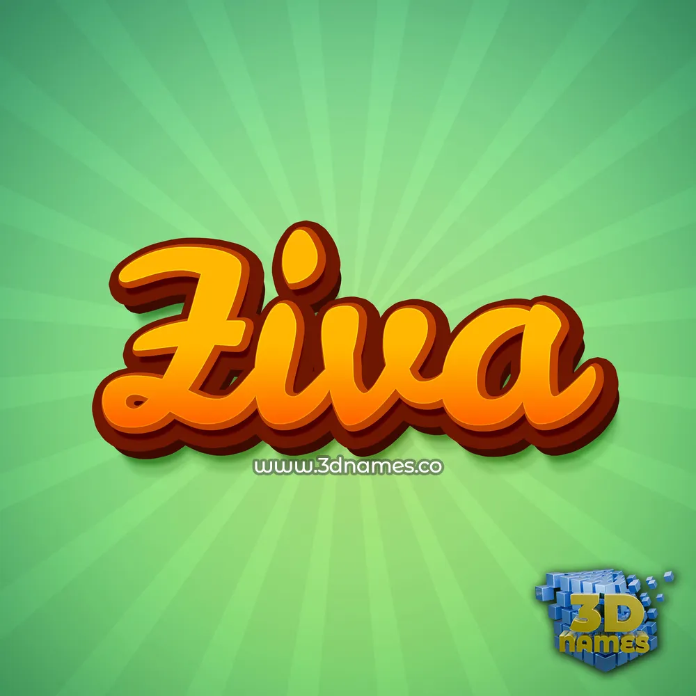 ziva in Green Rays style - 3D name wallpaper