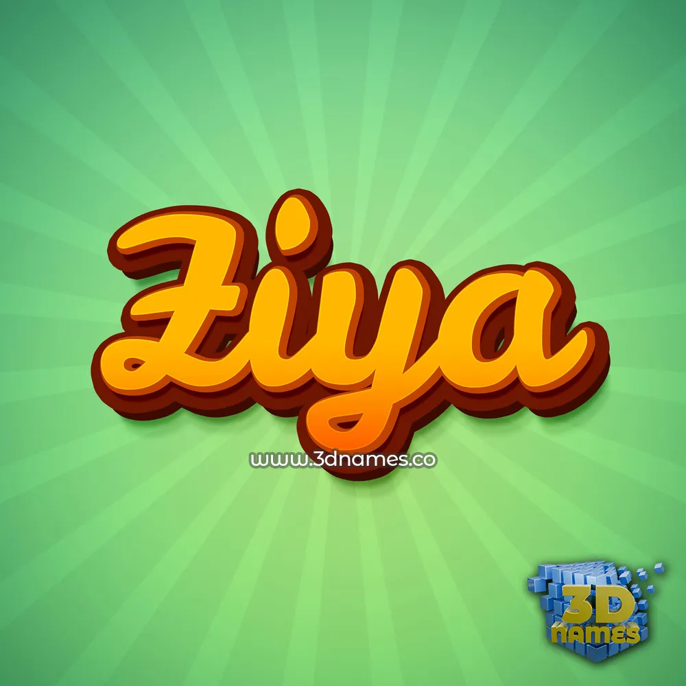 ziya in Green Rays style - 3D name wallpaper
