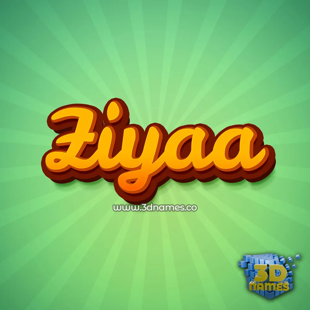 ziyaa in Green Rays style - 3D name wallpaper