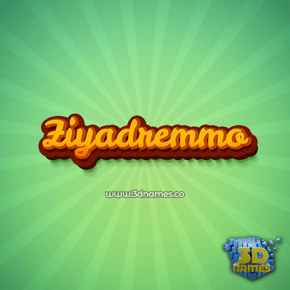 ziyadremmo in Green Rays style - 3D name wallpaper