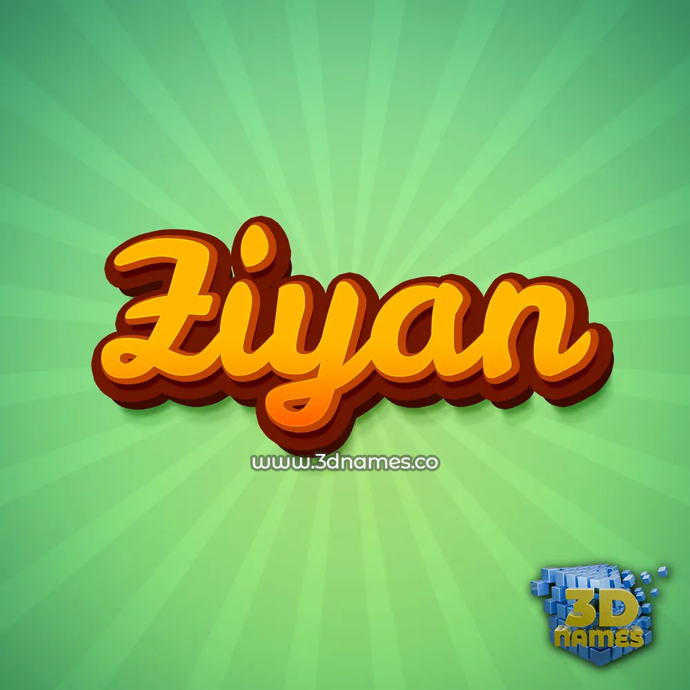 ziyan in Green Rays style - 3D name wallpaper