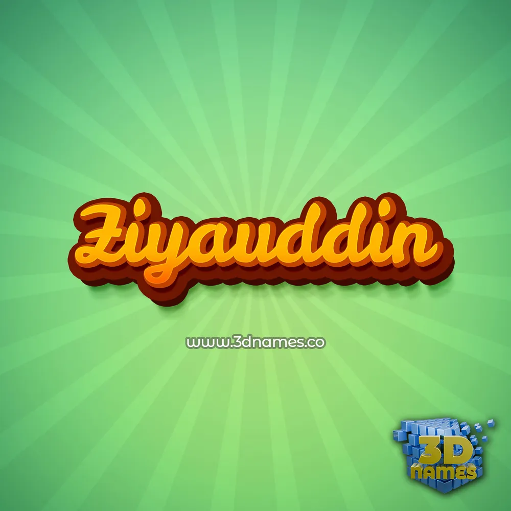 ziyauddin in Green Rays style - 3D name wallpaper